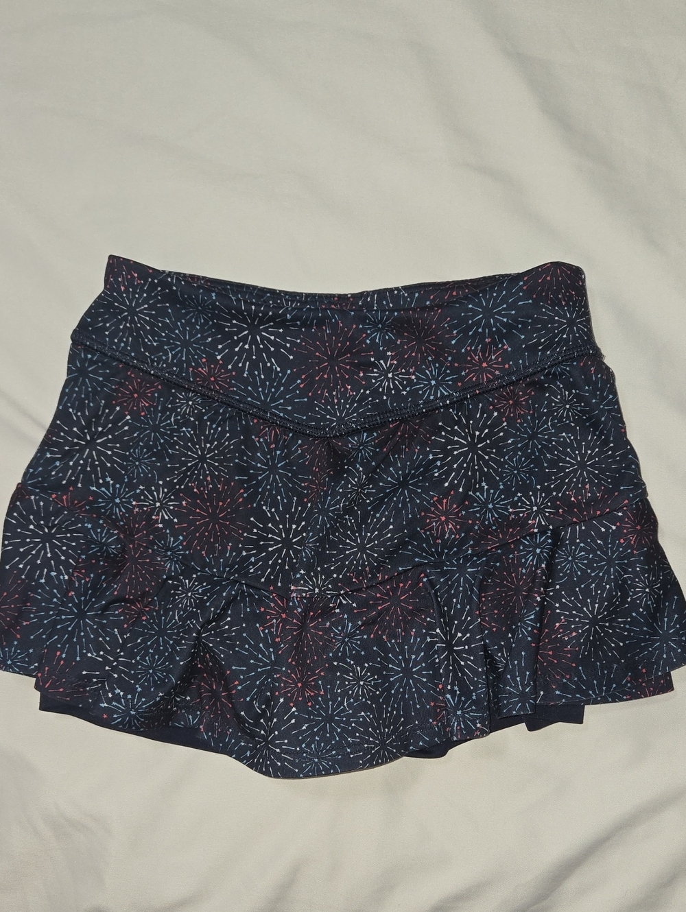 All In Motion Girls Tiered Active Skort Navy Blue Firework Burst